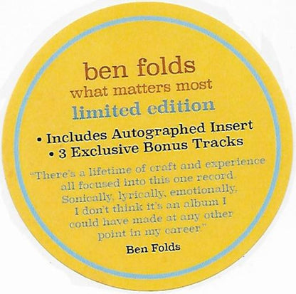 Ben Folds – What Matters Most Music CD