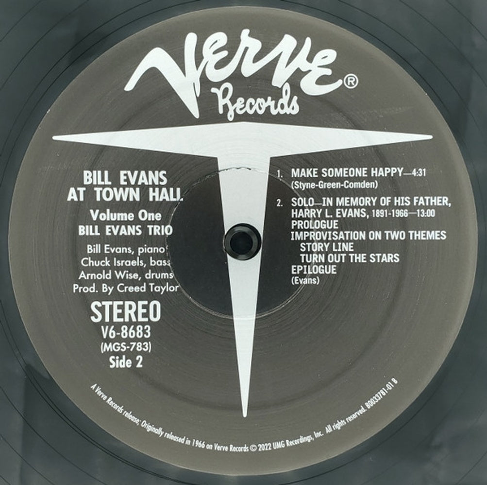 Bill Evans – At Town Hall, Volume One (LP Vinyl) Vinyl Record