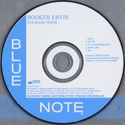 Booker Ervin – Tex Book Tenor Music CD