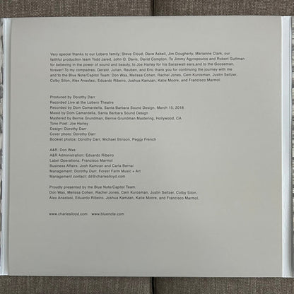 Charles Lloyd – 8: Kindred Spirits Live From the Lobero Theatre (2-LP Vinyl) Vinyl Record