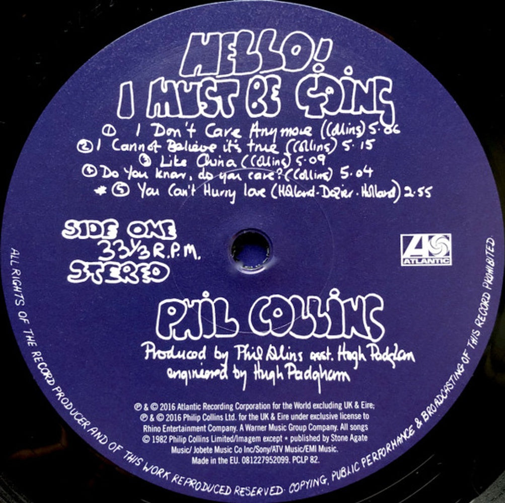Phil Collins – Hello I Must Be Going!: Remastered (LP Vinyl) Vinyl Record