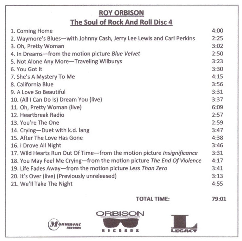 Roy Orbison – The Soul Of Rock and Roll (4-CD)