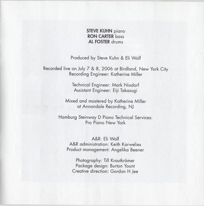 Steve Kuhn – Live at Birdland Music CD