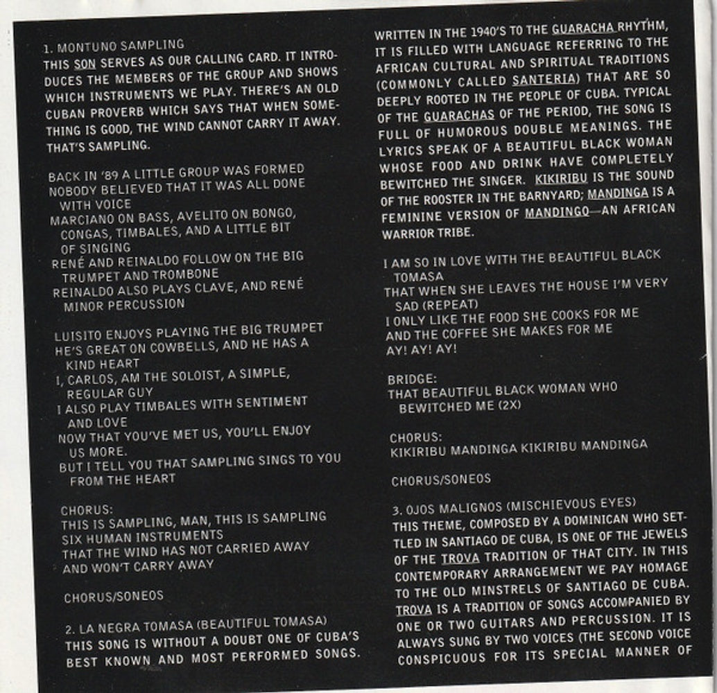 Vocal Sampling – Una Forma Mas Music CD