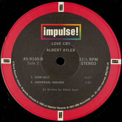Albert Ayler – Love Cry (LP Vinyl) Vinyl Record