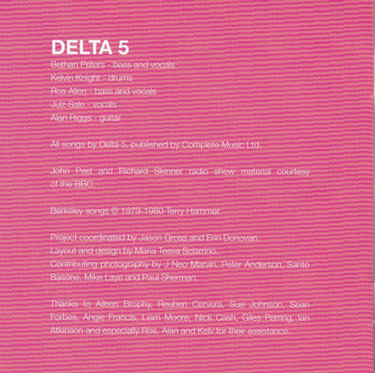 Delta 5 – Singles and Sessions 1979-81 Music CD