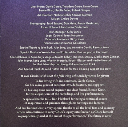 Chick Corea – Forever Yours: The Farewell Concert Music CD