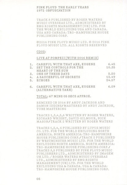 Pink Floyd – 1972 Obfusc/Ation (2-CD/DVD/Blu-ray)