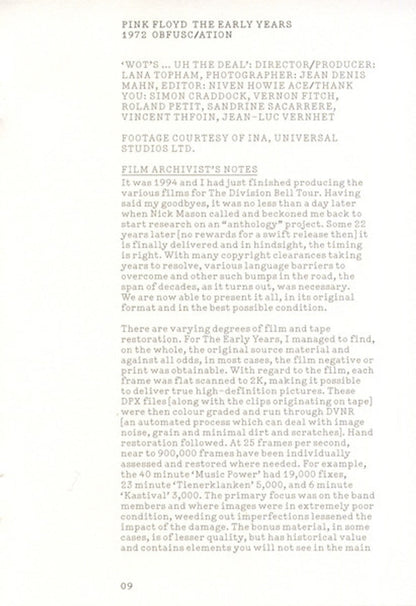 Pink Floyd – 1972 Obfusc/Ation (2-CD/DVD/Blu-ray)