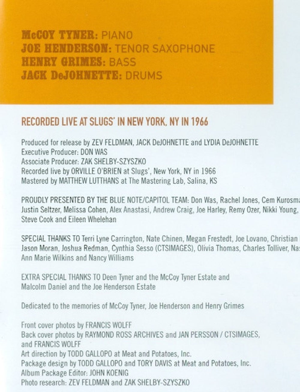 McCoy Tyner  / Joe Henderson – Forces Of Nature: Live At Slugs' (2-CD)