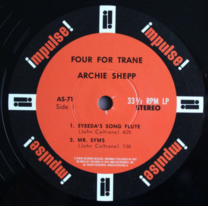 Archie Shepp – Four For Trane (LP Vinyl) Vinyl Record