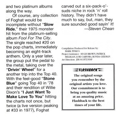 Foghat – Slow Ride & Other Hits Music CD