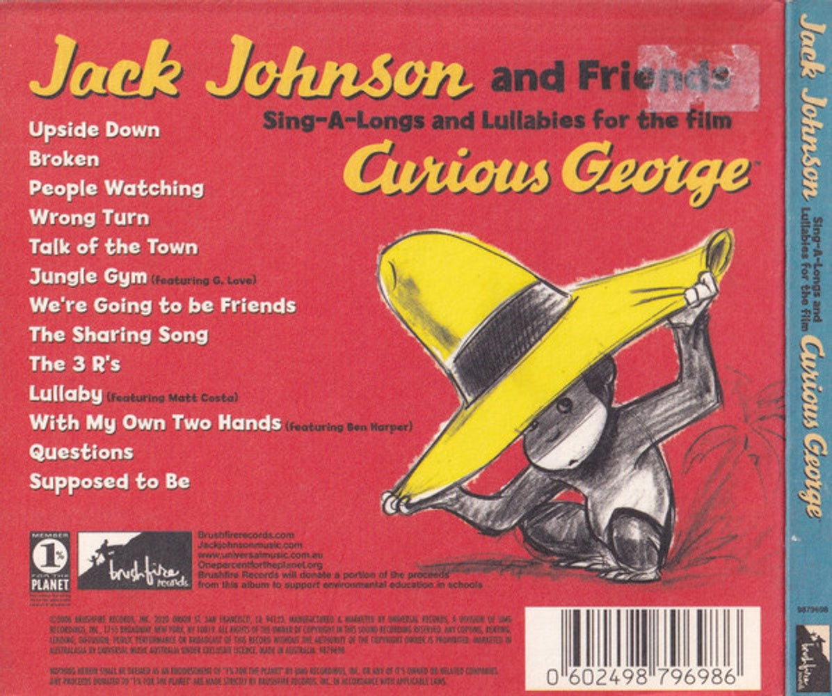 Jack Johnson – Sing-A-Longs and Lullabies for the Film Curious George Music CD