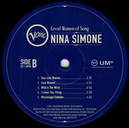 Nina Simone – Great Women Of Song (LP Vinyl) Vinyl Record
