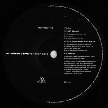 Pet Shop Boys – Introspective (LP Vinyl) Vinyl Record