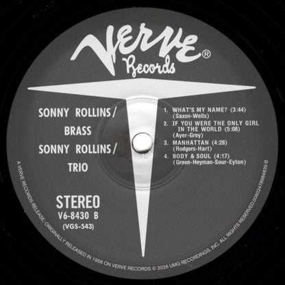 Sonny Rollins – Brass/Trio (LP Vinyl) Vinyl Record