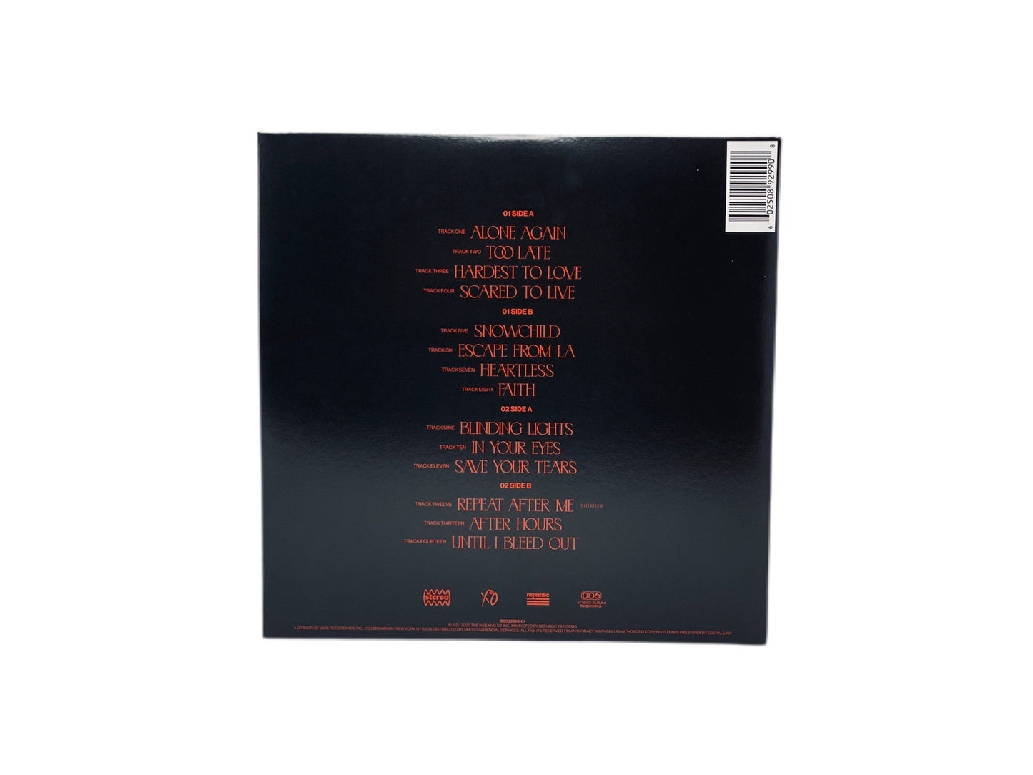The Weeknd - After Hours (Limited Edition Clear w/ Red Splatter Colored Double LP) Vinyl Record
