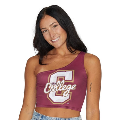 College of Charleston Maroon Womens One Shoulder Tank Top Officially Licensed
