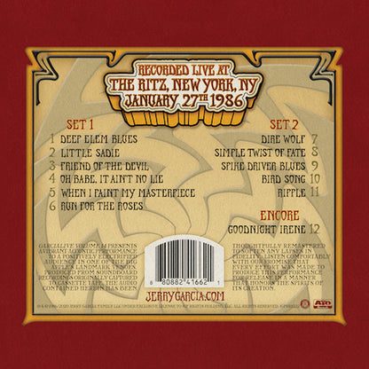 Jerry Garcia & John Kahn – GarciaLive Vol. 14: January 27th, 1986 The Ritz Music CD