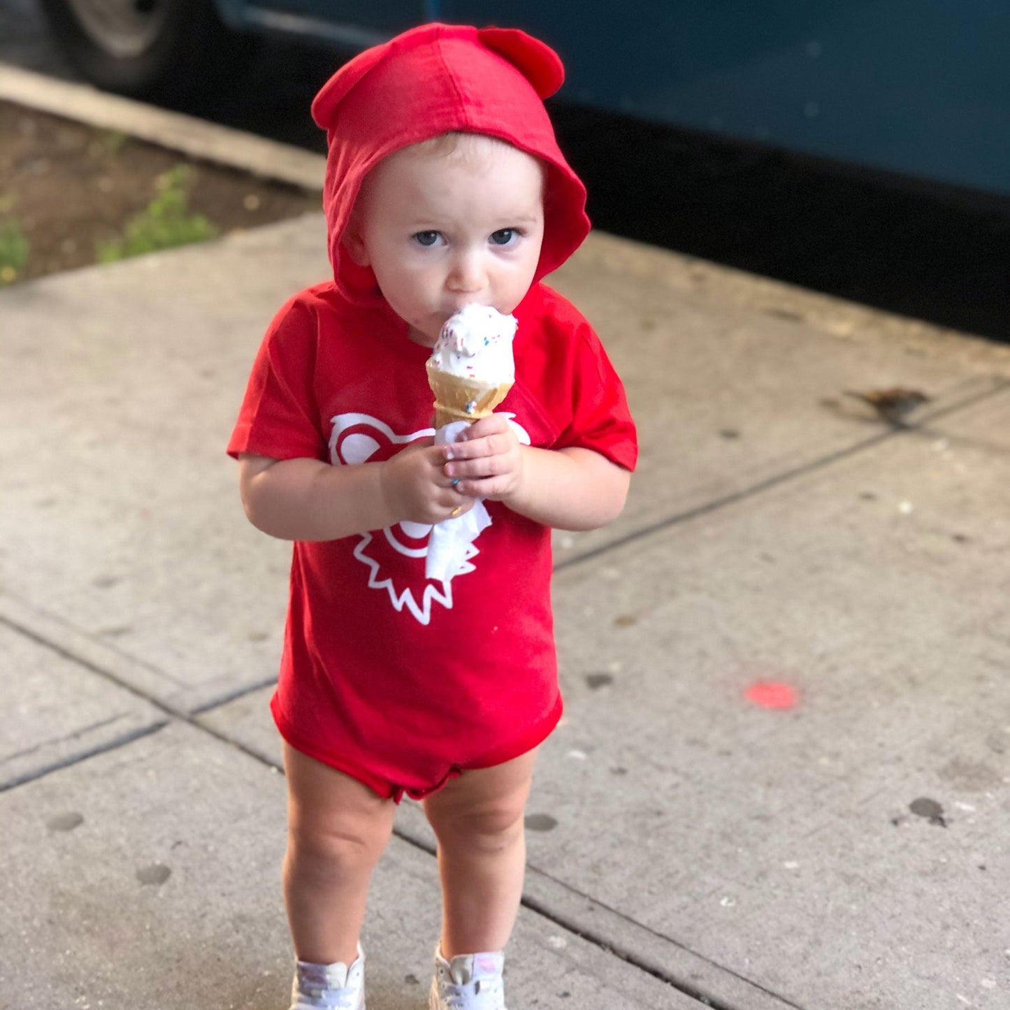 Grateful Dead Dancing Bear Face Hooded Baby One Piece