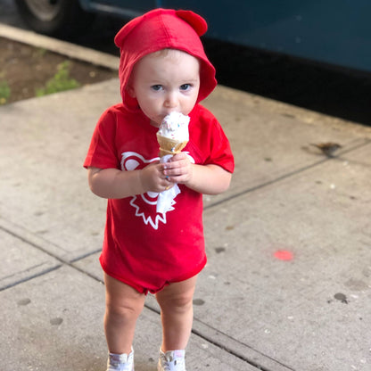 Grateful Dead Dancing Bear Face Hooded Baby One Piece