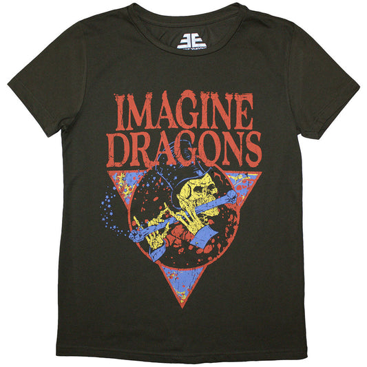 Imagine Dragons Skeleton Flute Womens T Shirt Green