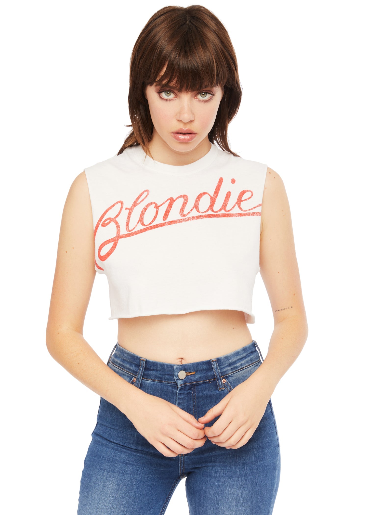 Blondie Cropped Tee by Goodie Two Sleeves Womens T Shirt White Officially Licensed