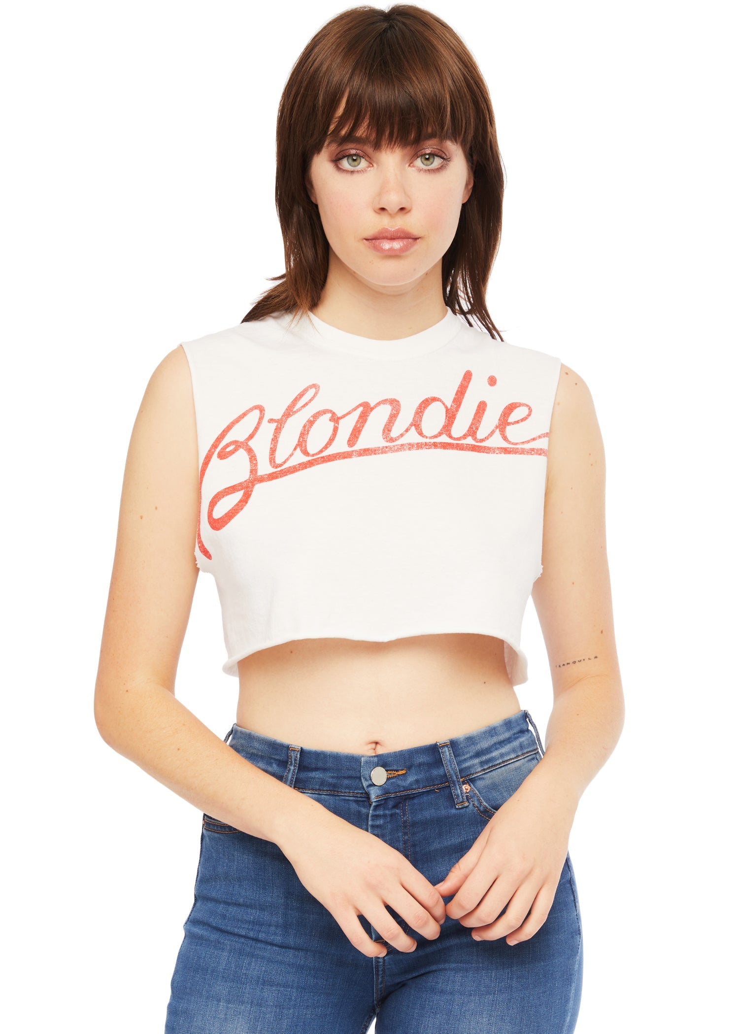 Blondie Cropped Tee by Goodie Two Sleeves Womens T Shirt White Officially Licensed