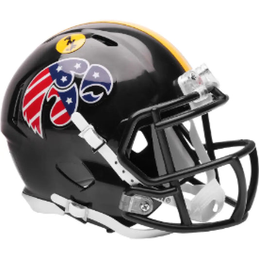 Iowa Hawkeyes NCAA Mini Speed Football Helmet Stars and Stripes - NCAA