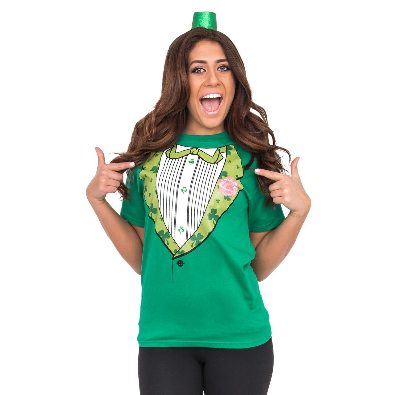 Irish Tuxedo St. Patrick's Day Rhinestones T-shirt