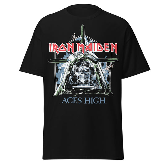 Iron Maiden Aces High Jumbo Print Mens T Shirt Black