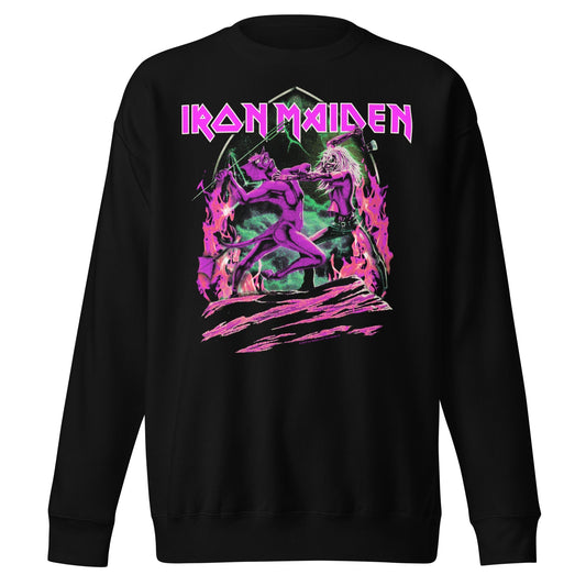 Iron Maiden Devil's Fight Jumbo Print Mens Sweatshirt Black