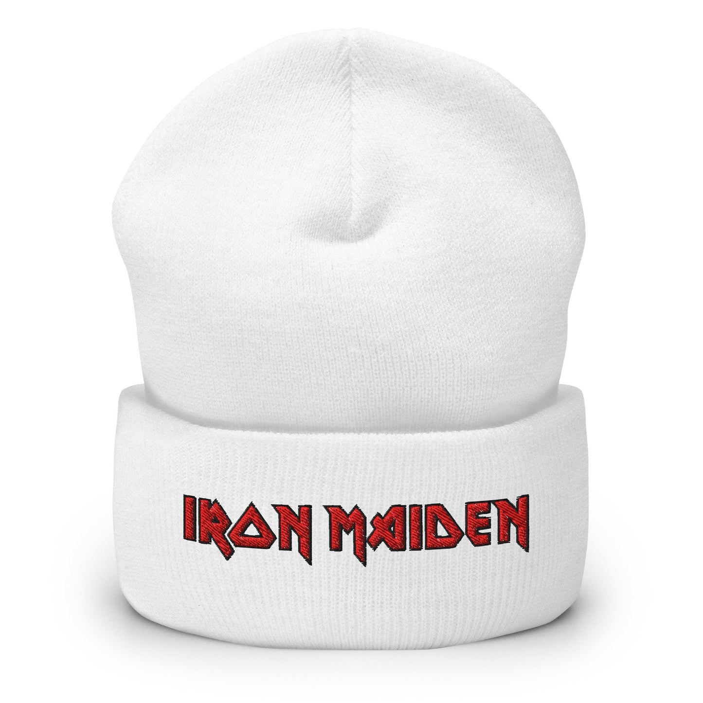 Iron Maiden Embroidered Beanie Hat White Officially Licensed