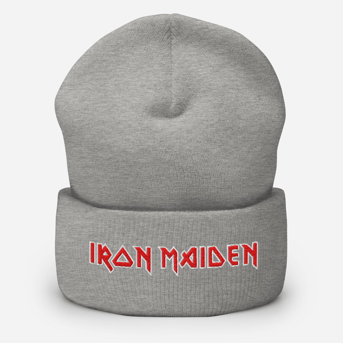 Iron Maiden Embroidered Beanie Hat Grey Officially Licensed