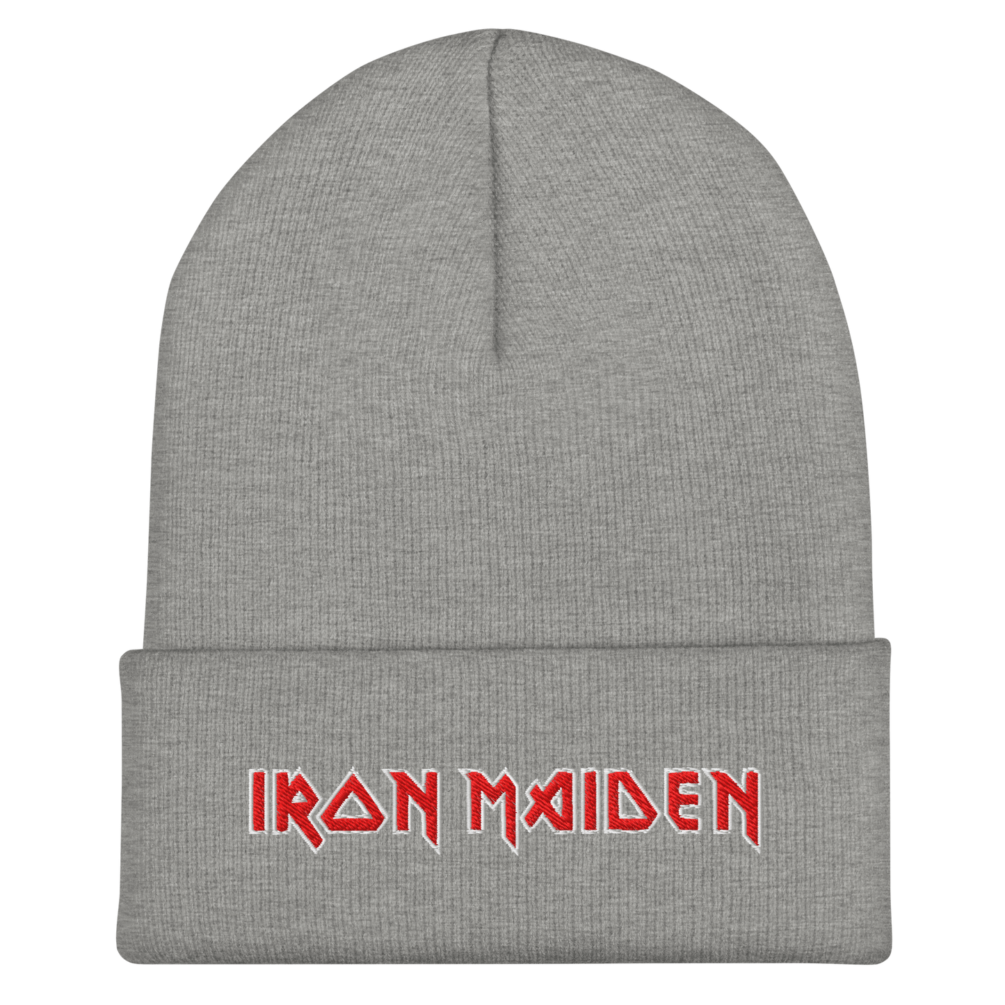 Iron Maiden Embroidered Beanie Hat Grey Officially Licensed