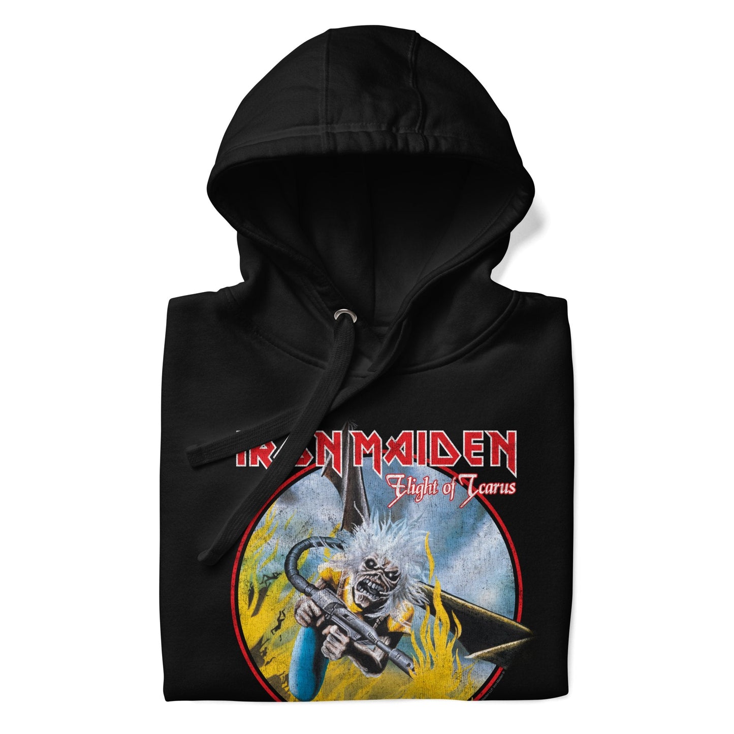 Iron Maiden Flight of Icarus Classic Mens Officially Licensed Hoodie Black