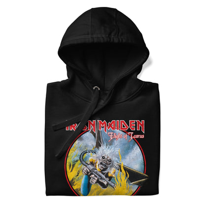 Iron Maiden Flight of Icarus Classic Mens Officially Licensed Hoodie Black