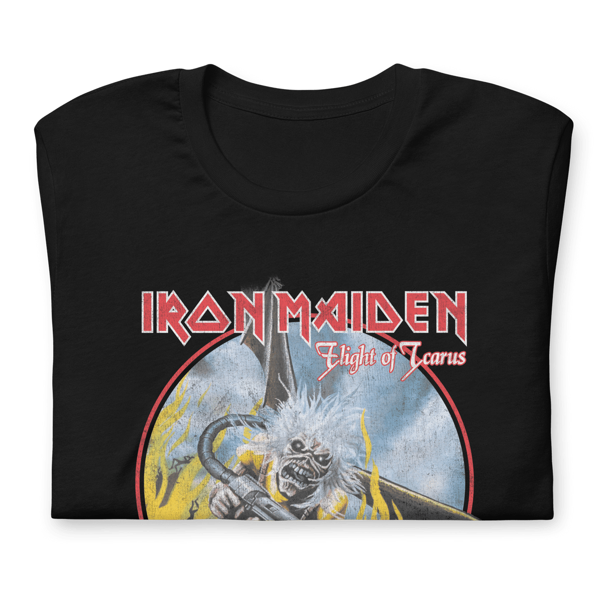 Iron Maiden Flight of Icarus Jumbo Print Officially Licensed Mens T Shirt Black