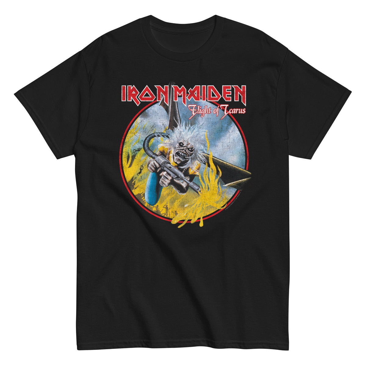 Iron Maiden Flight of Icarus Jumbo Print Officially Licensed Mens T Shirt Black