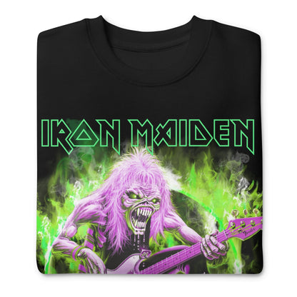 Iron Maiden Green Guitar Jumbo Print Mens Sweatshirt Black