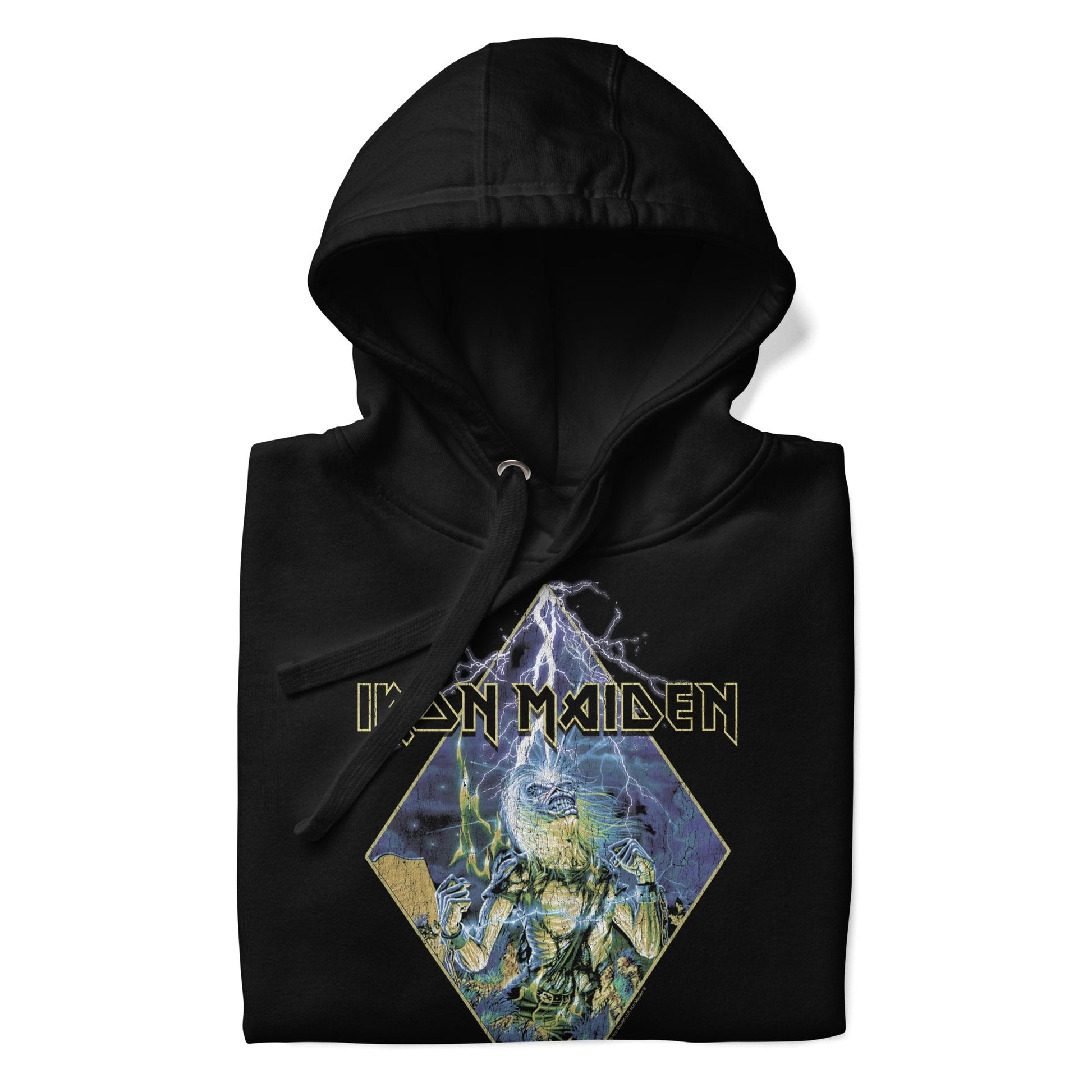 Iron Maiden Lightning Classic Mens Officially Licensed Hoodie Black