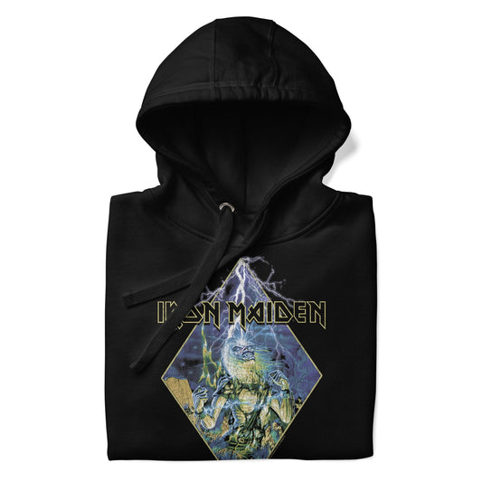 Iron Maiden Lightning Classic Mens Officially Licensed Hoodie Black