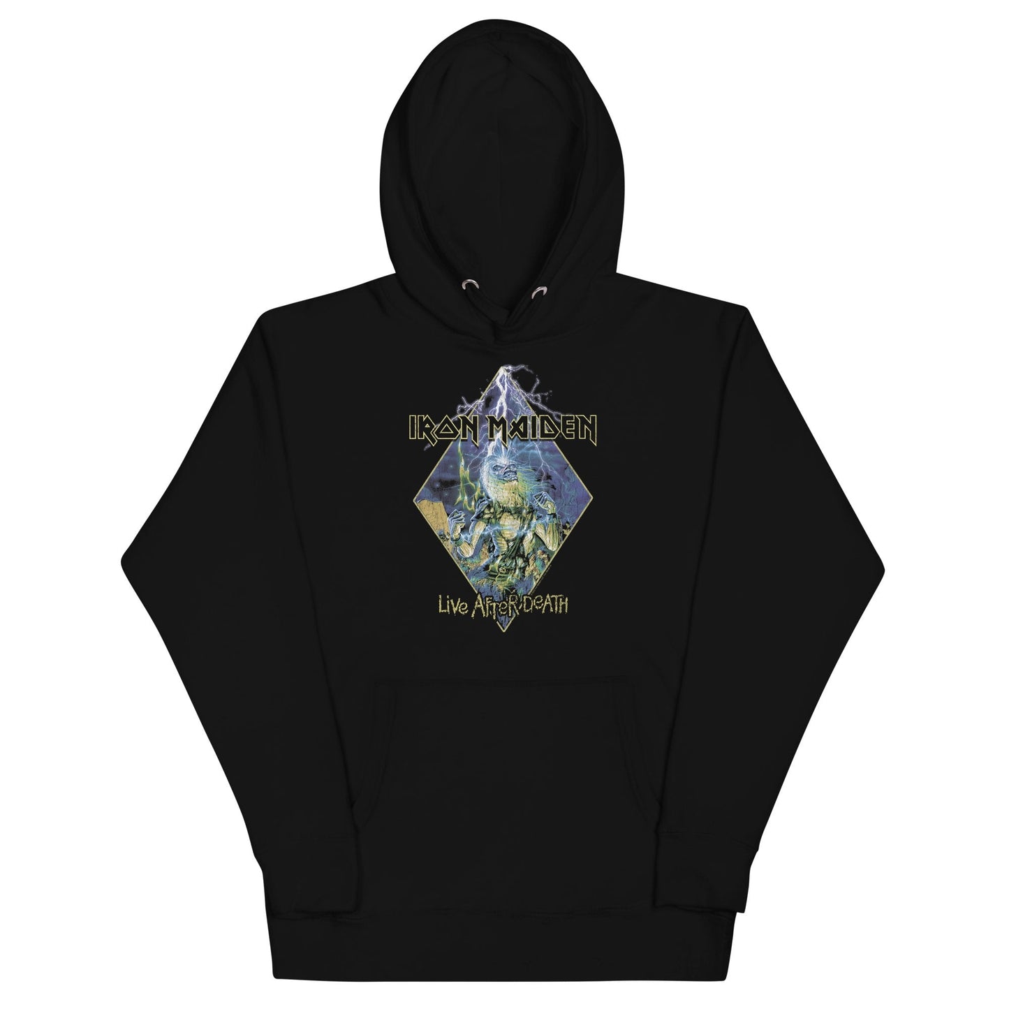 Iron Maiden Lightning Classic Mens Officially Licensed Hoodie Black
