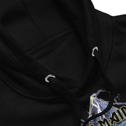 Iron Maiden Lightning Classic Mens Officially Licensed Hoodie Black