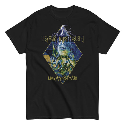 Iron Maiden Lightnin Jumbo Print Mens T Shirt Black