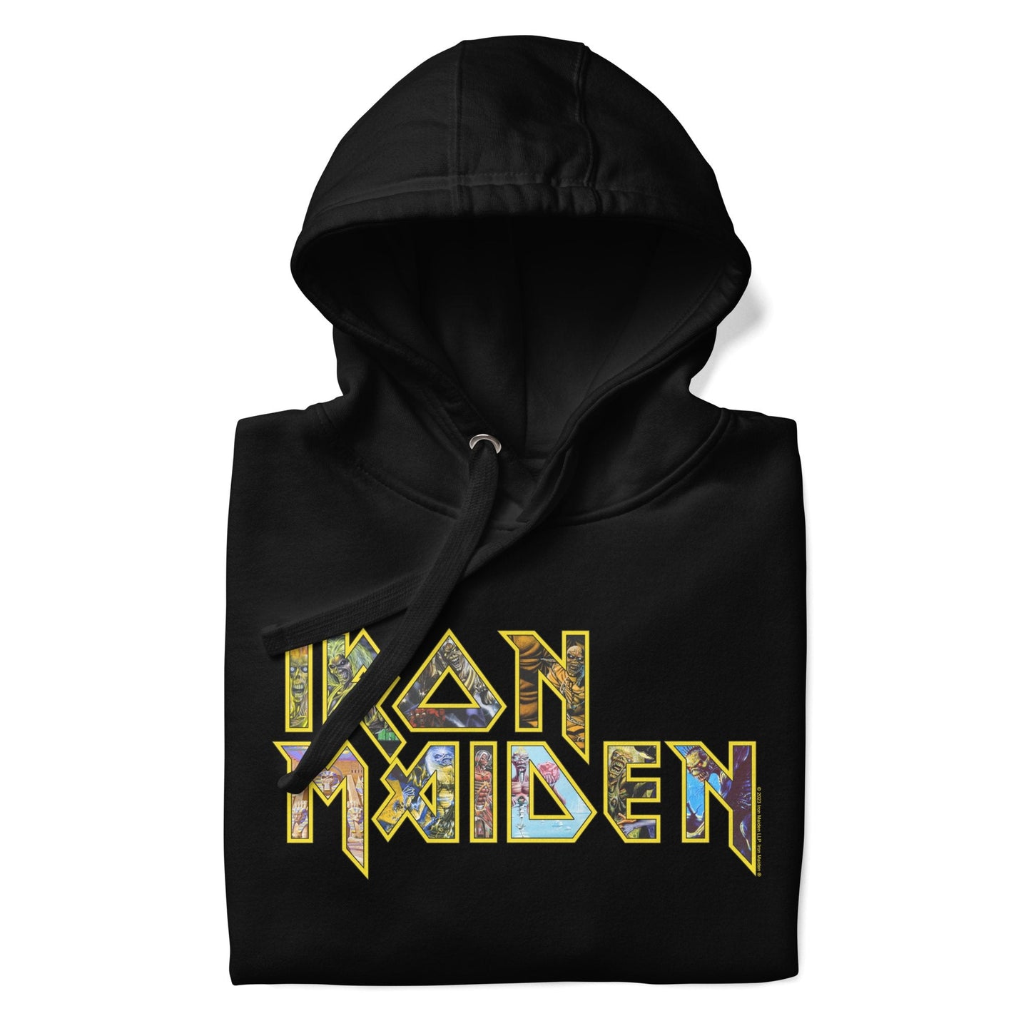 Iron Maiden Logo Eddie Classic Mens Officially Licensed Hoodie Black