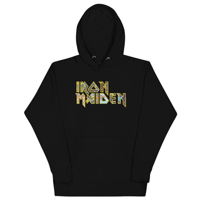 Iron Maiden Logo Eddie Classic Mens Officially Licensed Hoodie Black