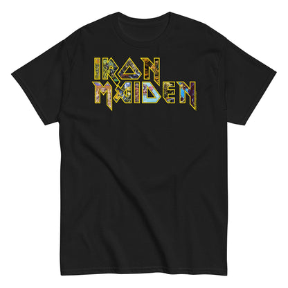 Iron Maiden Logo Eddie Jumbo Print Officially Licensed Mens T Shirt Black