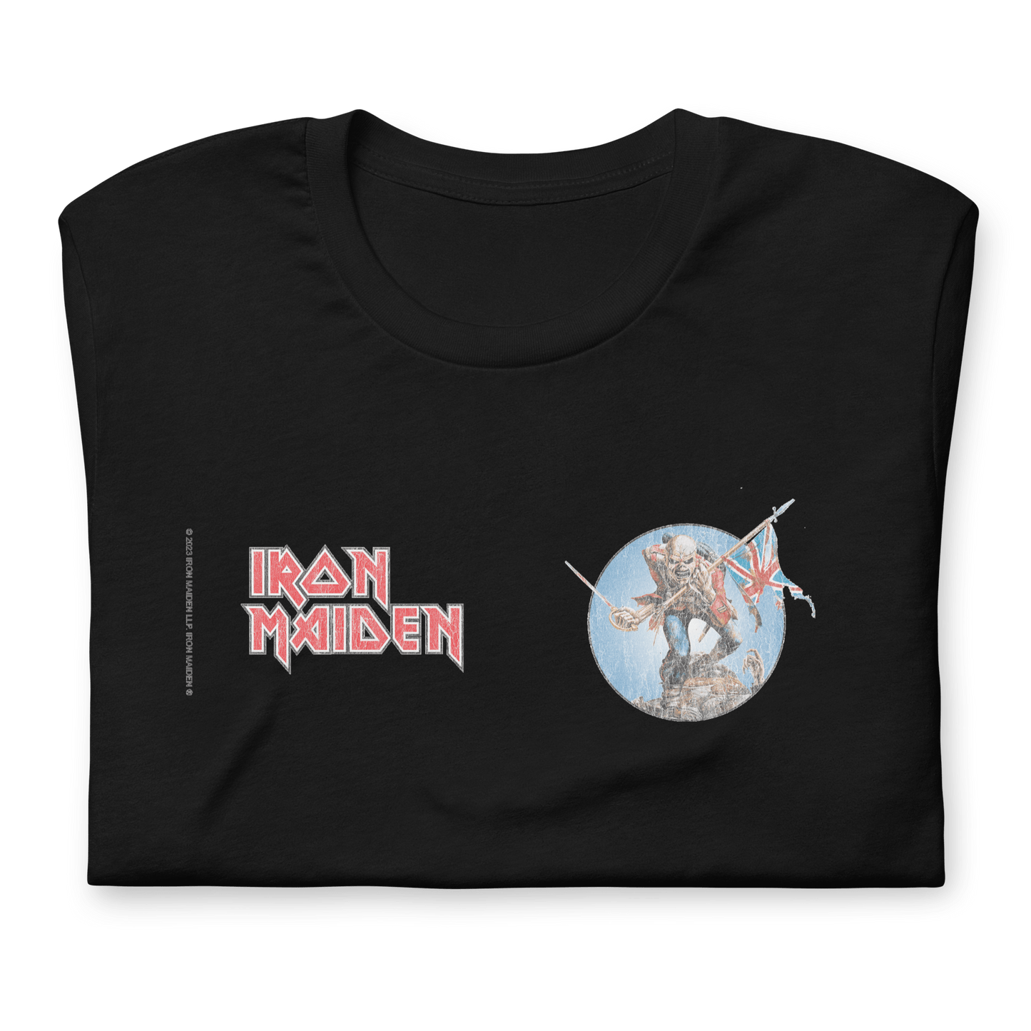 Iron Maiden Logo Flag Officially Licensed Mens T Shirt Black