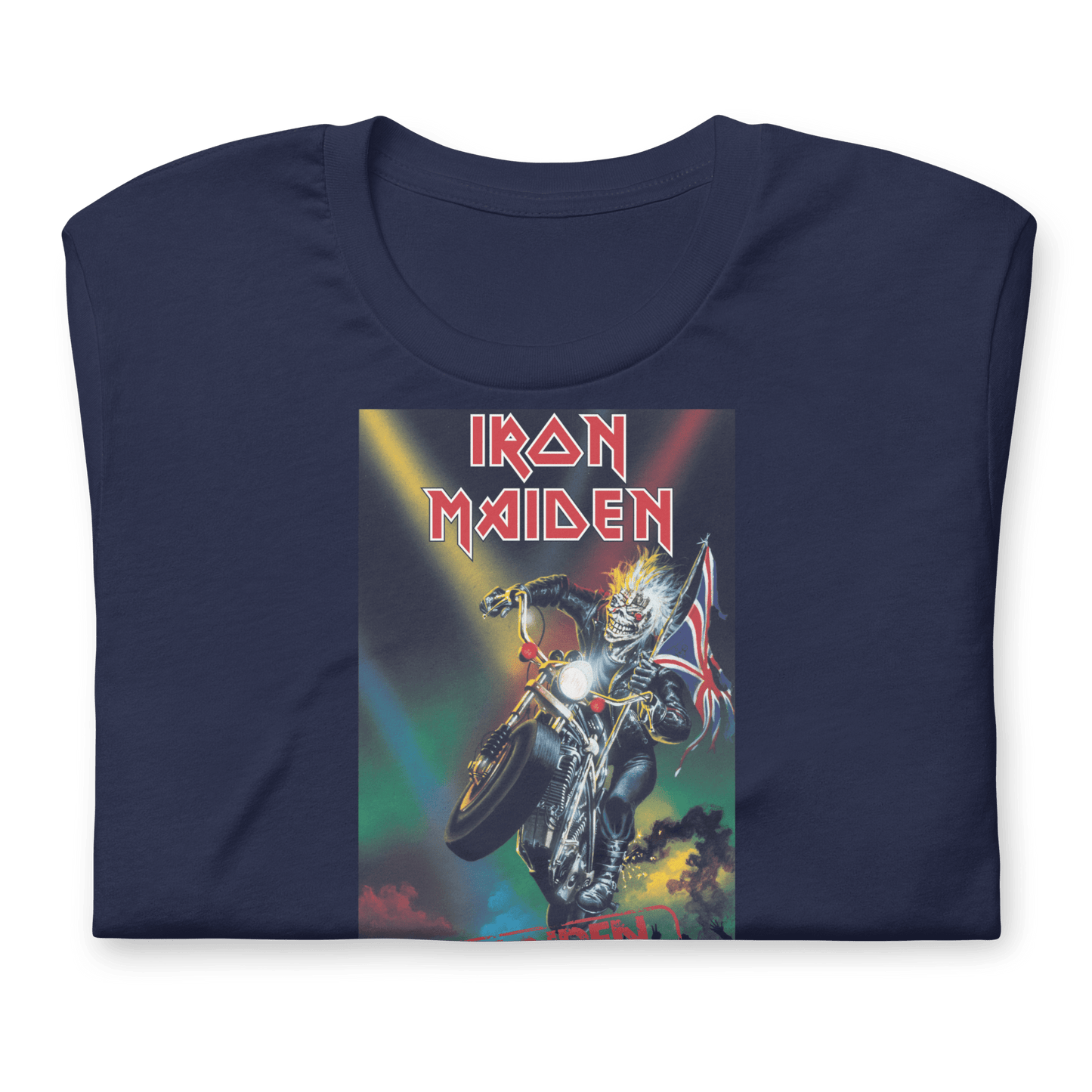 Iron Maiden Maiden UK Jumbo Print Officially Licensed Mens T Shirt Navy